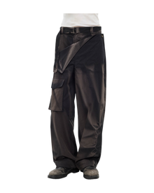 Jiyong Kim Sun-Bleached Double Front Wide Trousers Black