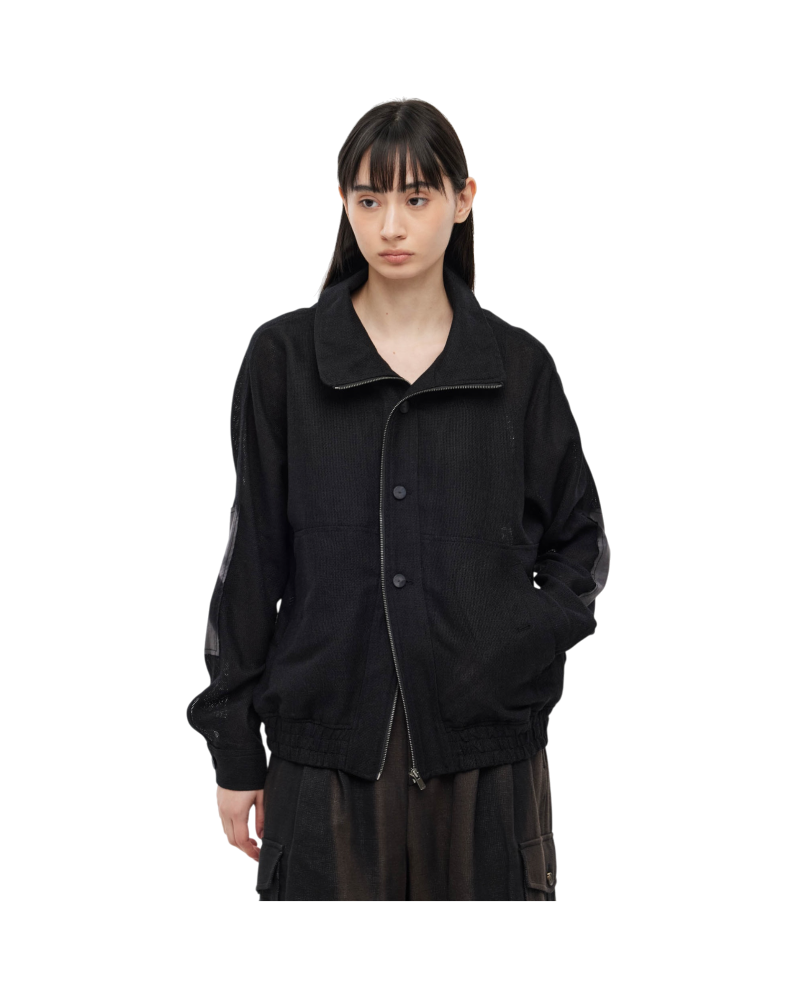 Jiyong Kim Asymmetric Zip-Up Hoodie Black