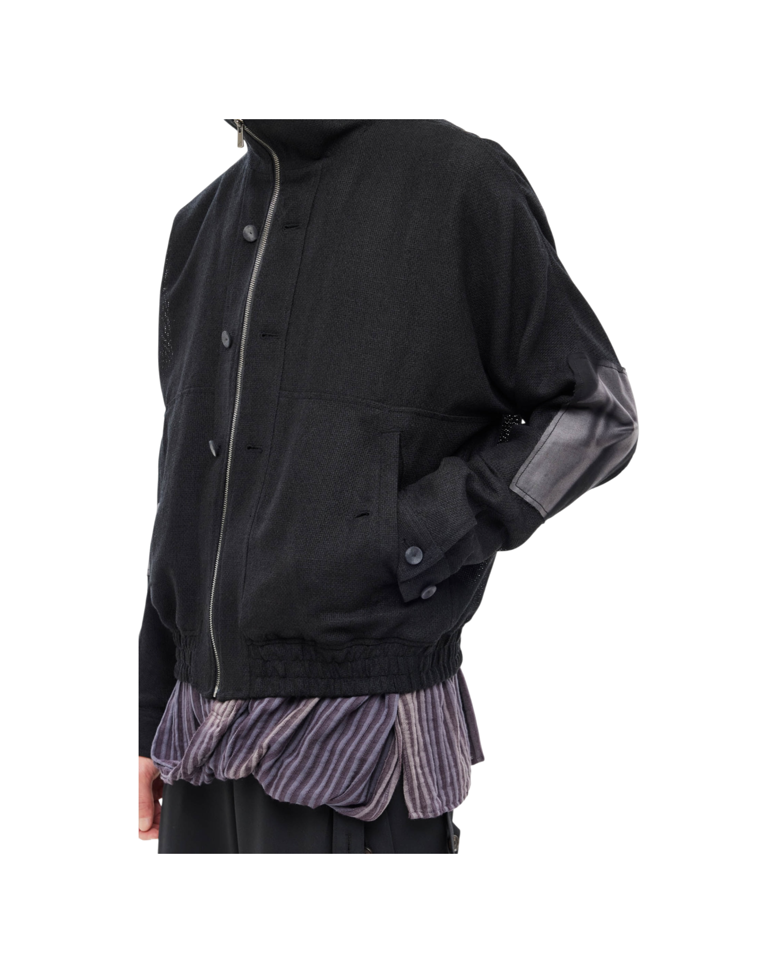 Jiyong Kim Sun-Bleached Double Front Jacket Black
