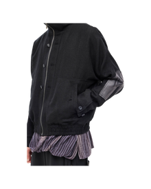Jiyong Kim Sun-Bleached Double Front Jacket Black