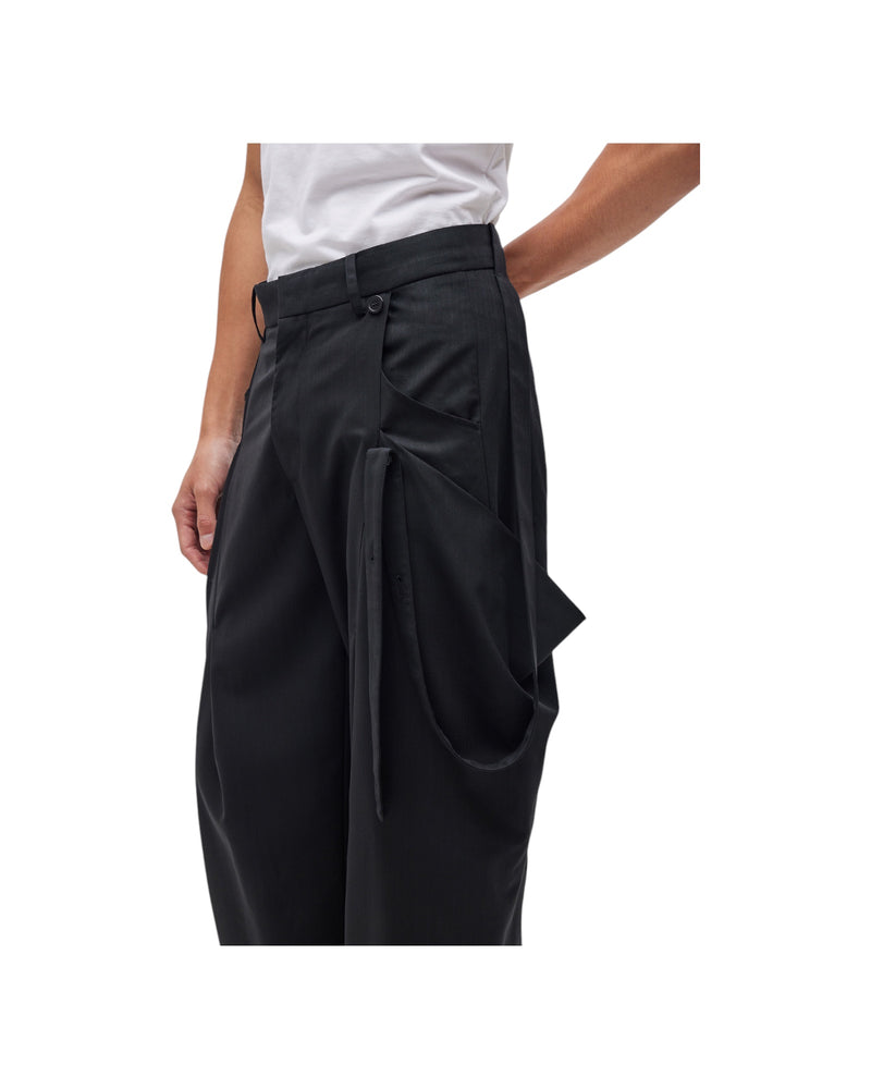 Jiyong Kim Layered Panel Trousers Black