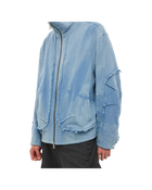 Jiyong Kim Sun-Bleached Raw Edged Jacket Light Blue