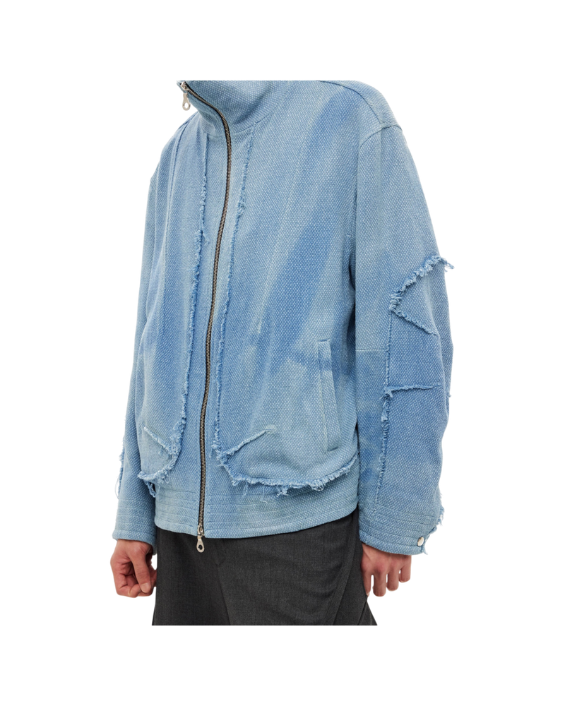 Jiyong Kim Sun-Bleached Raw Edged Jacket Light Blue