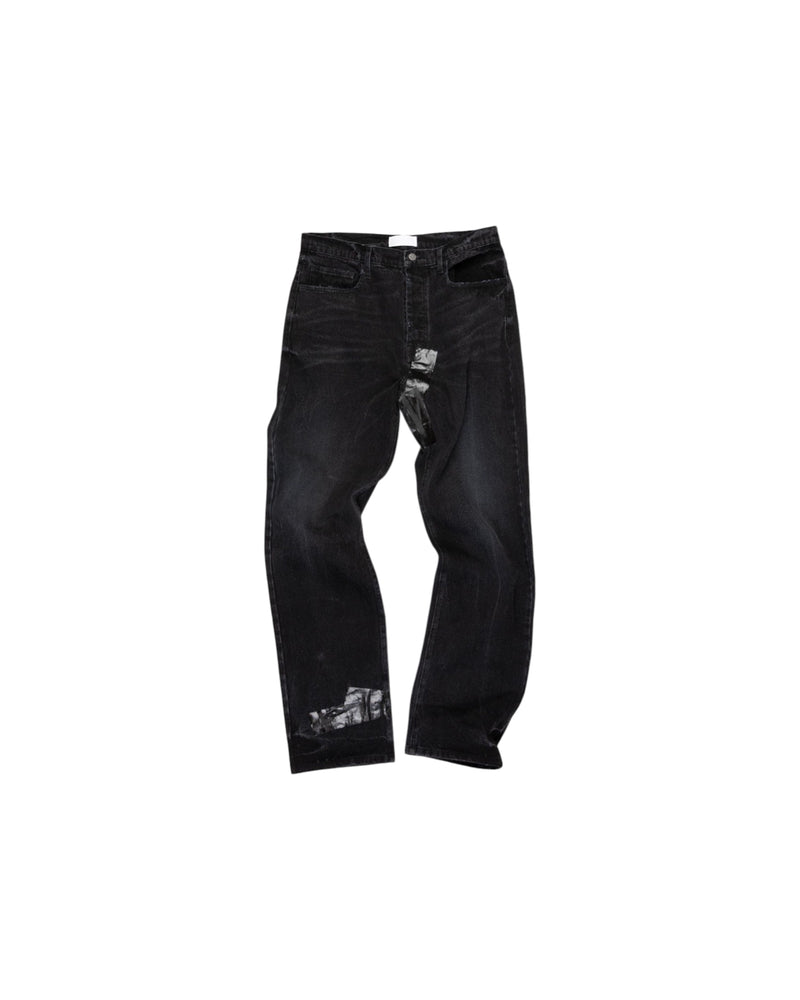 Alexander Digenova Straight Leg Duct Tape Jeans Black