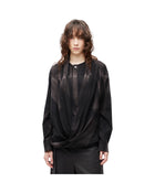 Jiyong Kim Sun-Bleached Drape Shirt Black
