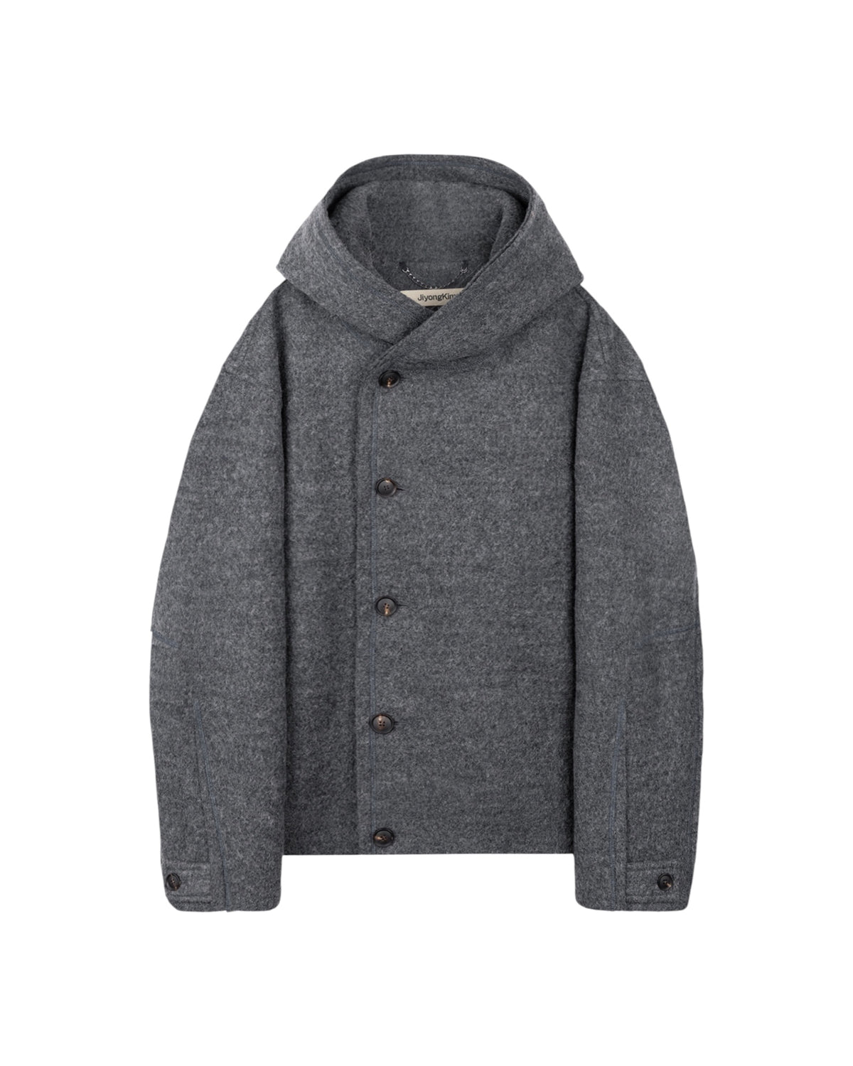 Jiyong Kim Hooded Wool Jacket Grey