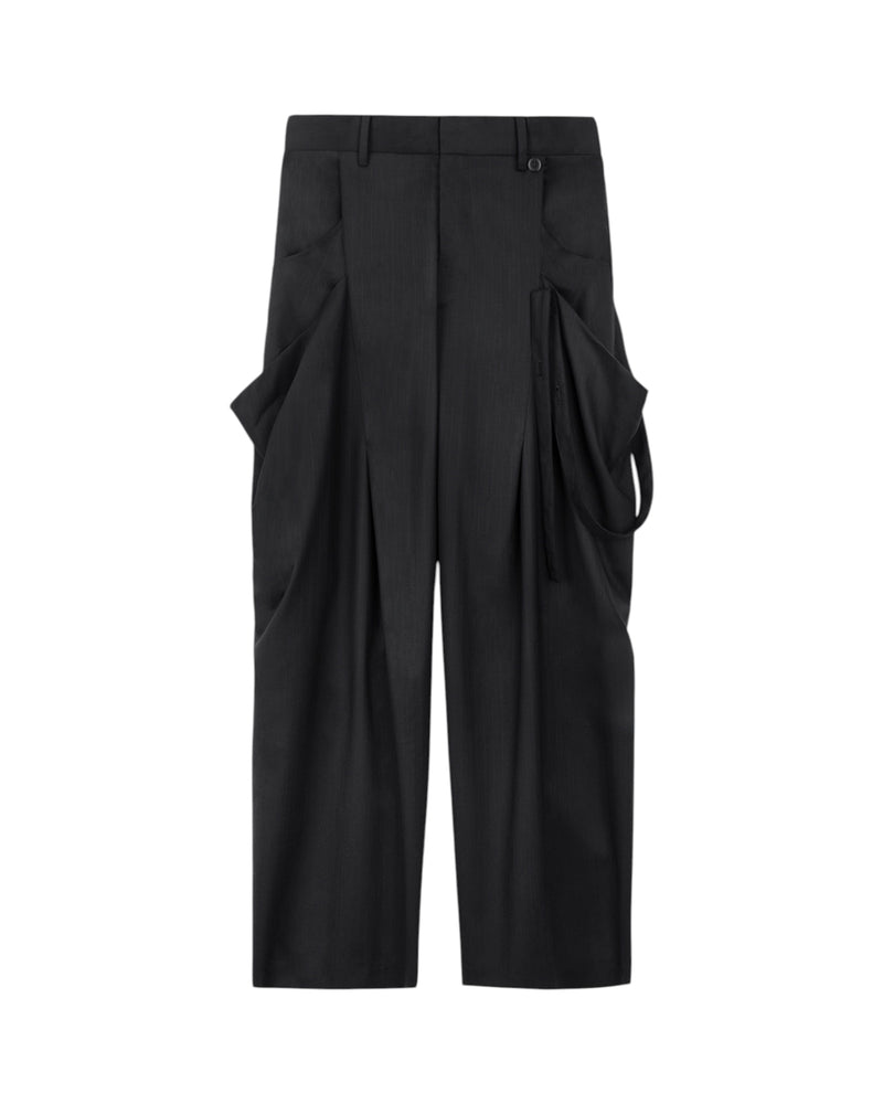 Jiyong Kim Layered Panel Trousers Black