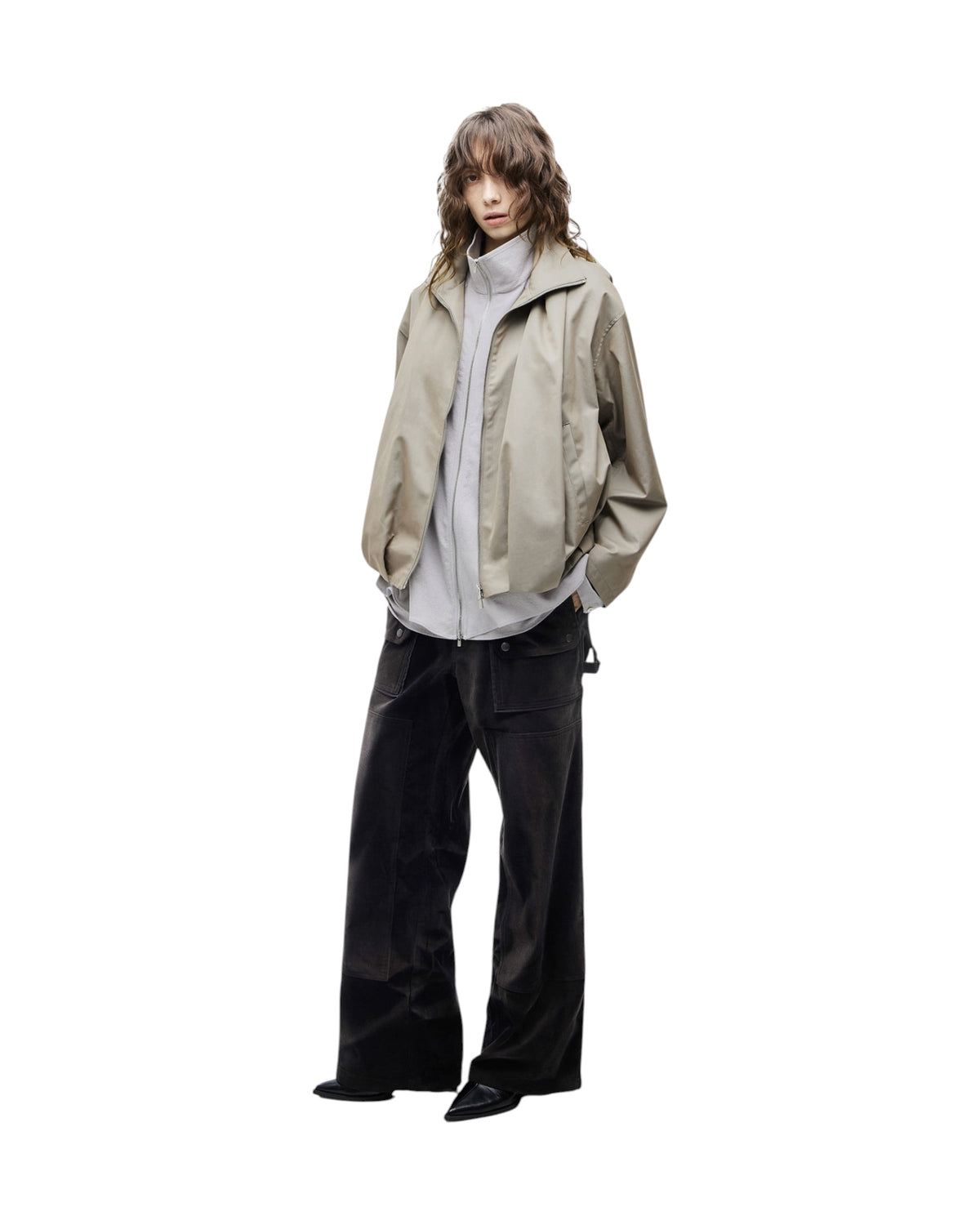 Jiyong Kim Sun-Bleached Double-Knee Trousers Black