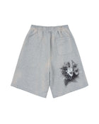Sankuanz Bumpy Grafiti Print Relaxed Shorts Grey