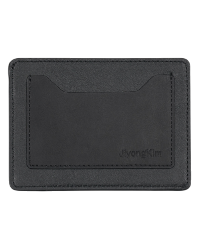 Jiyong Kim Sun-Bleached Leather Wallet Black