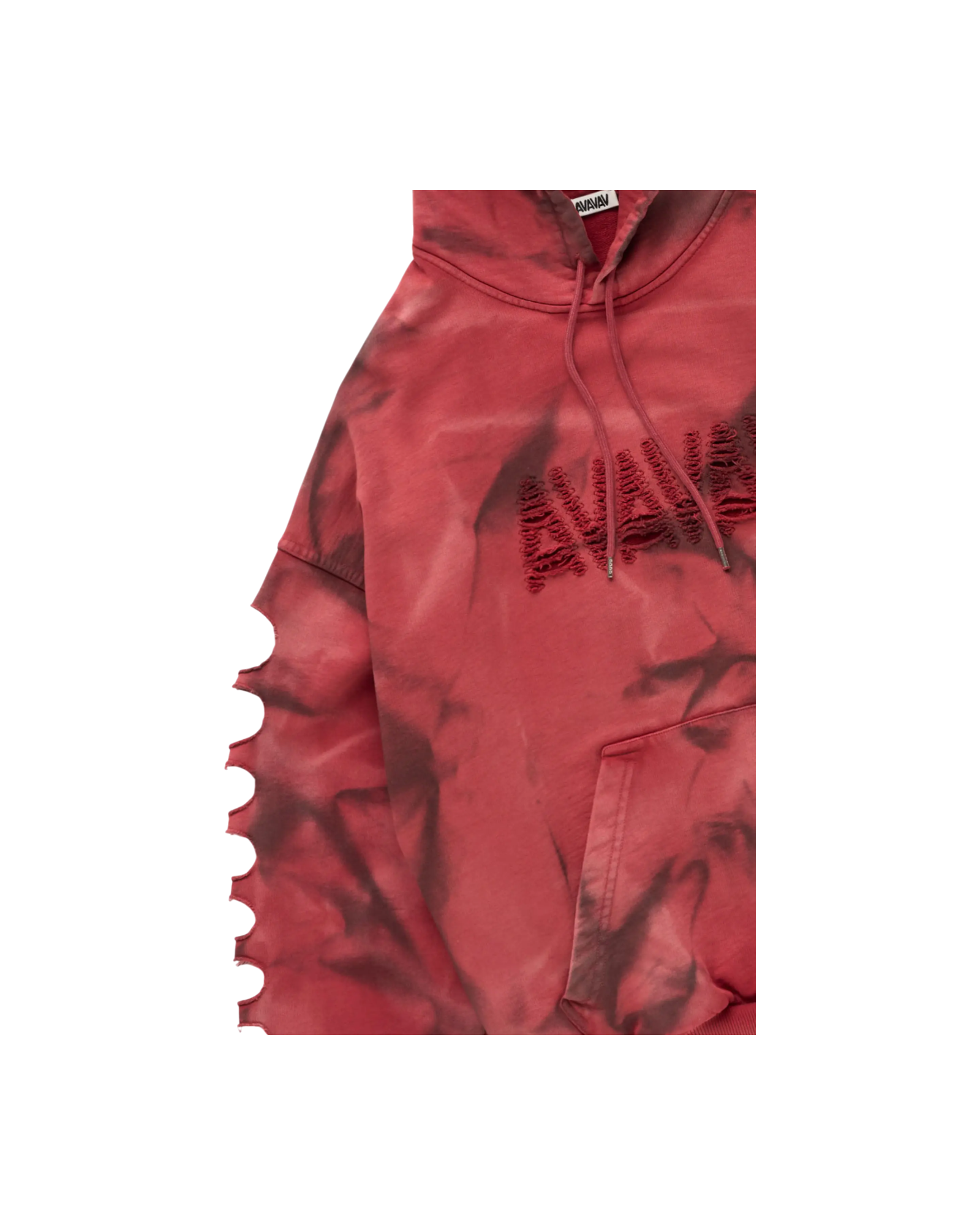 Avavav Os Shoulderless Hoodie Aop Red
