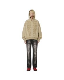 Avavav Os Shoulderless Hoodie Cut-Out Application Beige