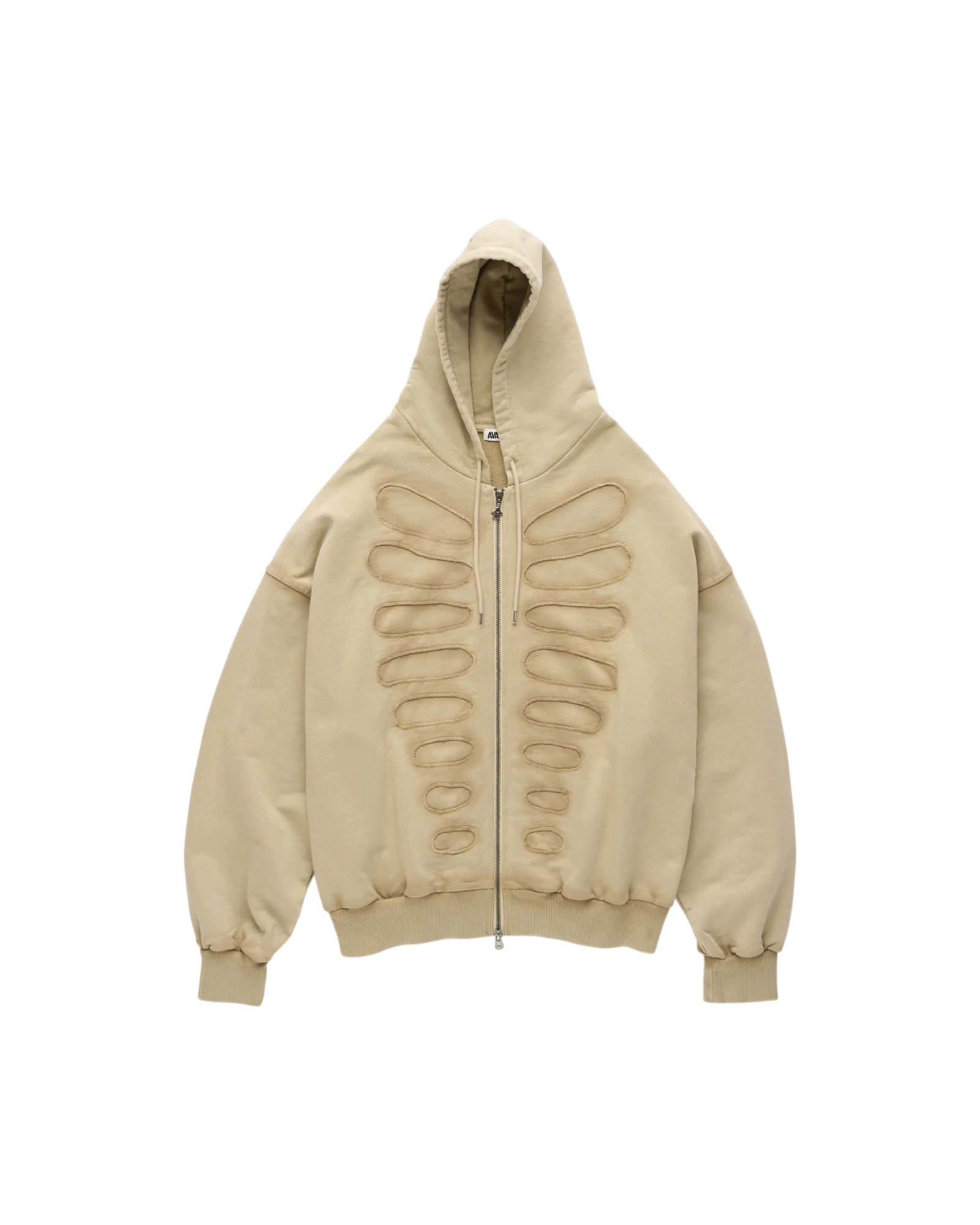 Avavav Os Shoulderless Hoodie Cut-Out Application Beige