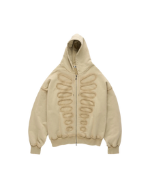 Avavav Os Shoulderless Hoodie Cut-Out Application Beige