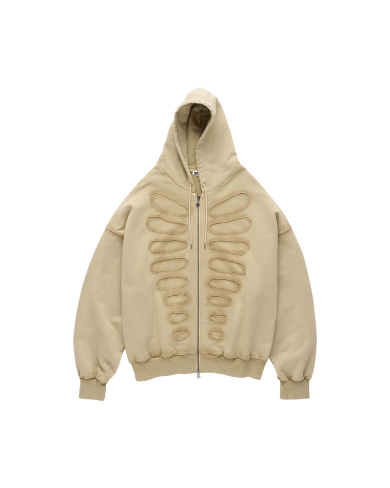 Avavav Os Shoulderless Hoodie Cut-Out Application Beige