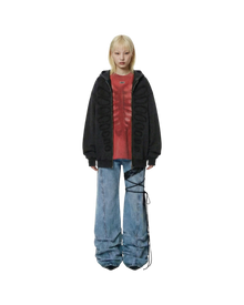 Avavav Os Shoulderless Hoodie Cut-Out Application Black