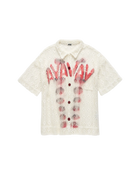 Avavav Short Sleeve Printed Crochet Shirt White