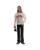 Avavav Short Sleeve Printed Crochet Shirt White