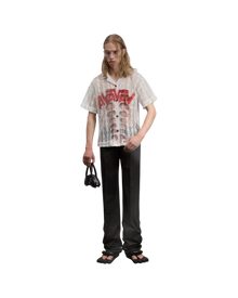 Avavav Short Sleeve Printed Crochet Shirt White