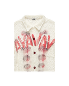 Avavav Short Sleeve Printed Crochet Shirt White