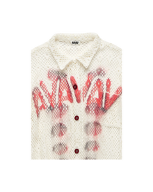 Avavav Short Sleeve Printed Crochet Shirt White
