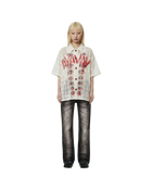 Avavav Short Sleeve Printed Crochet Shirt White