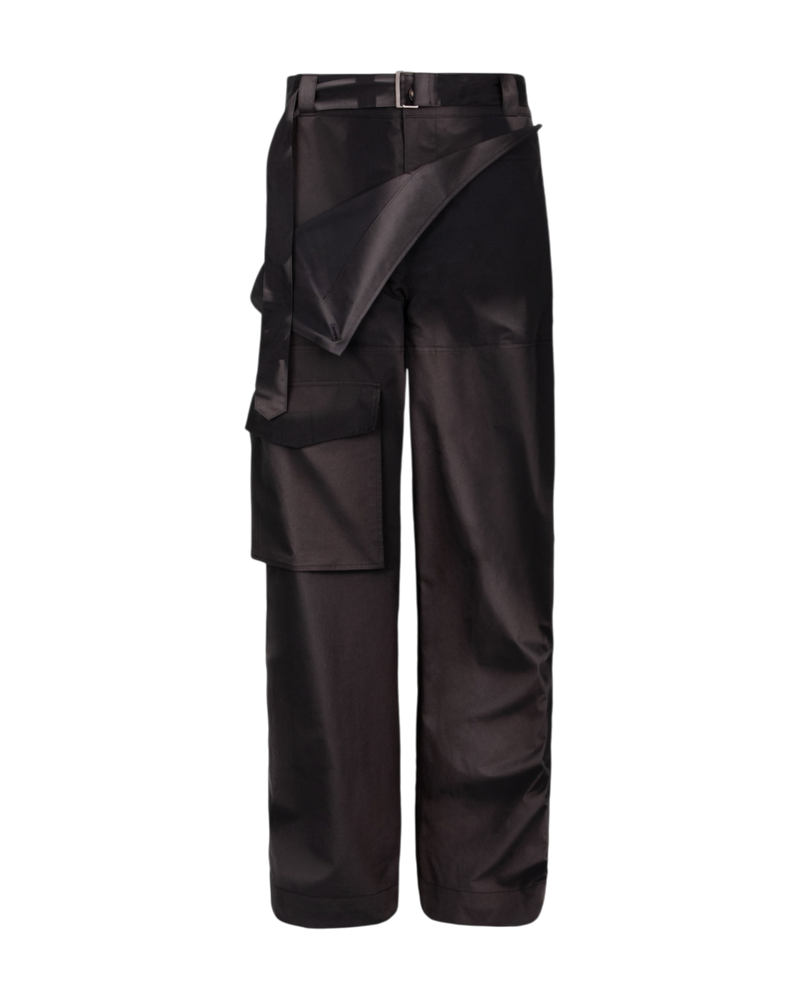Jiyong Kim Sun-Bleached Double Front Wide Trousers Black