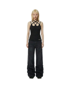 Avavav Multi Strap Script Logo Top Black