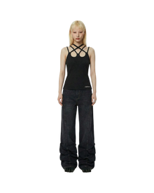 Avavav Multi Strap Script Logo Top Black