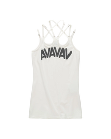 Avavav Printed Strap Top White