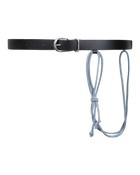 Jiyong Kim Sun-Bleached String Detailed Leather Belt Black