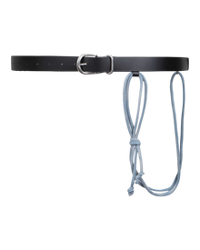 Jiyong Kim Sun-Bleached String Detailed Leather Belt Black