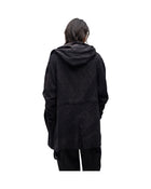 Jiyong Kim Sun-Bleached Double-Breasted Hooded Coat Black