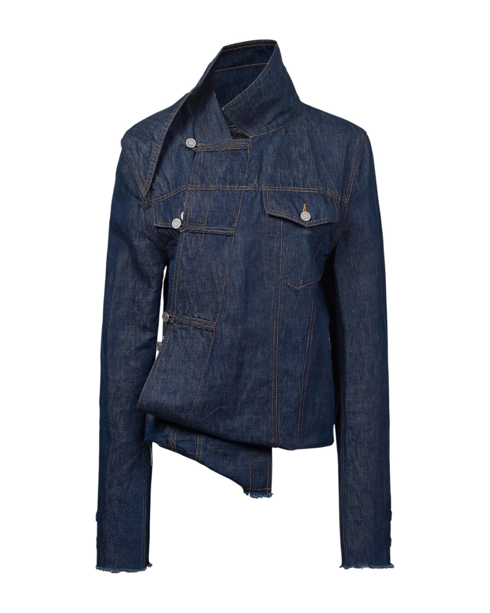 Sankuanz Asymmetrical Button Up Denim Jacket