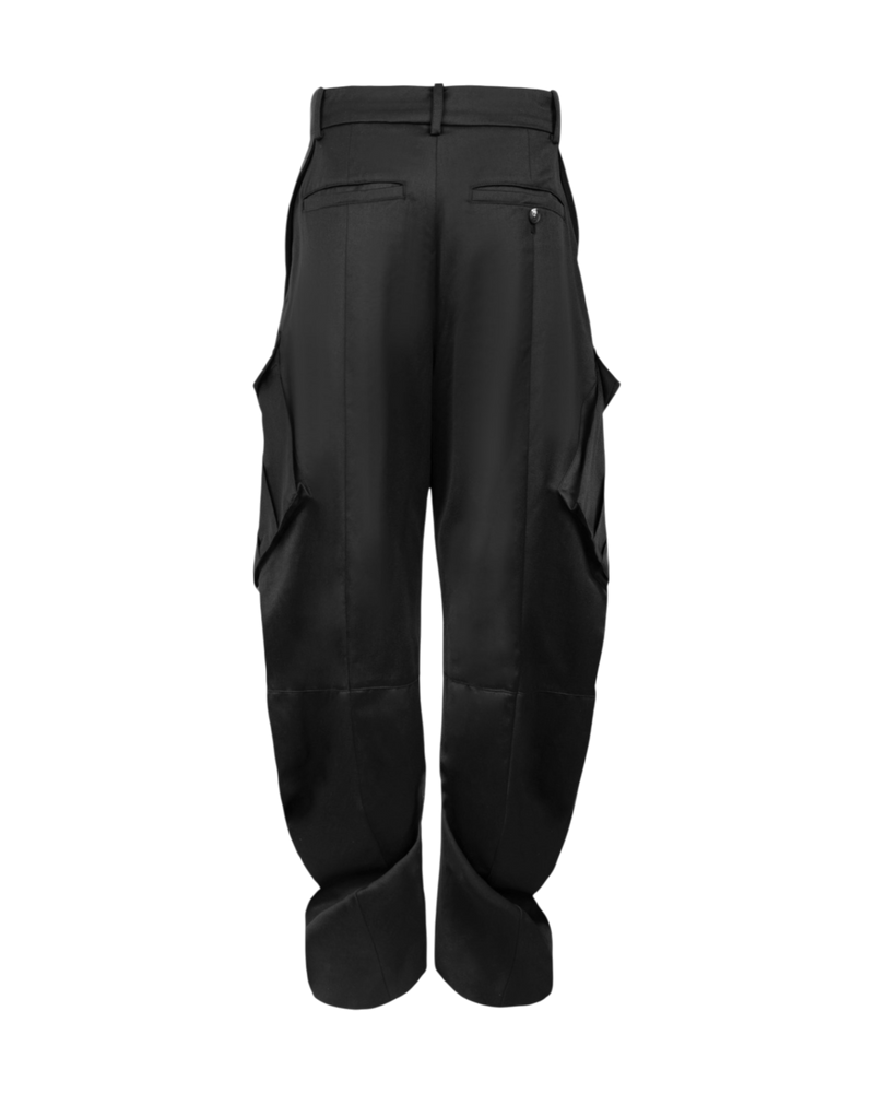 Jiyong Kim Curved Multi Pocket Trousers Black