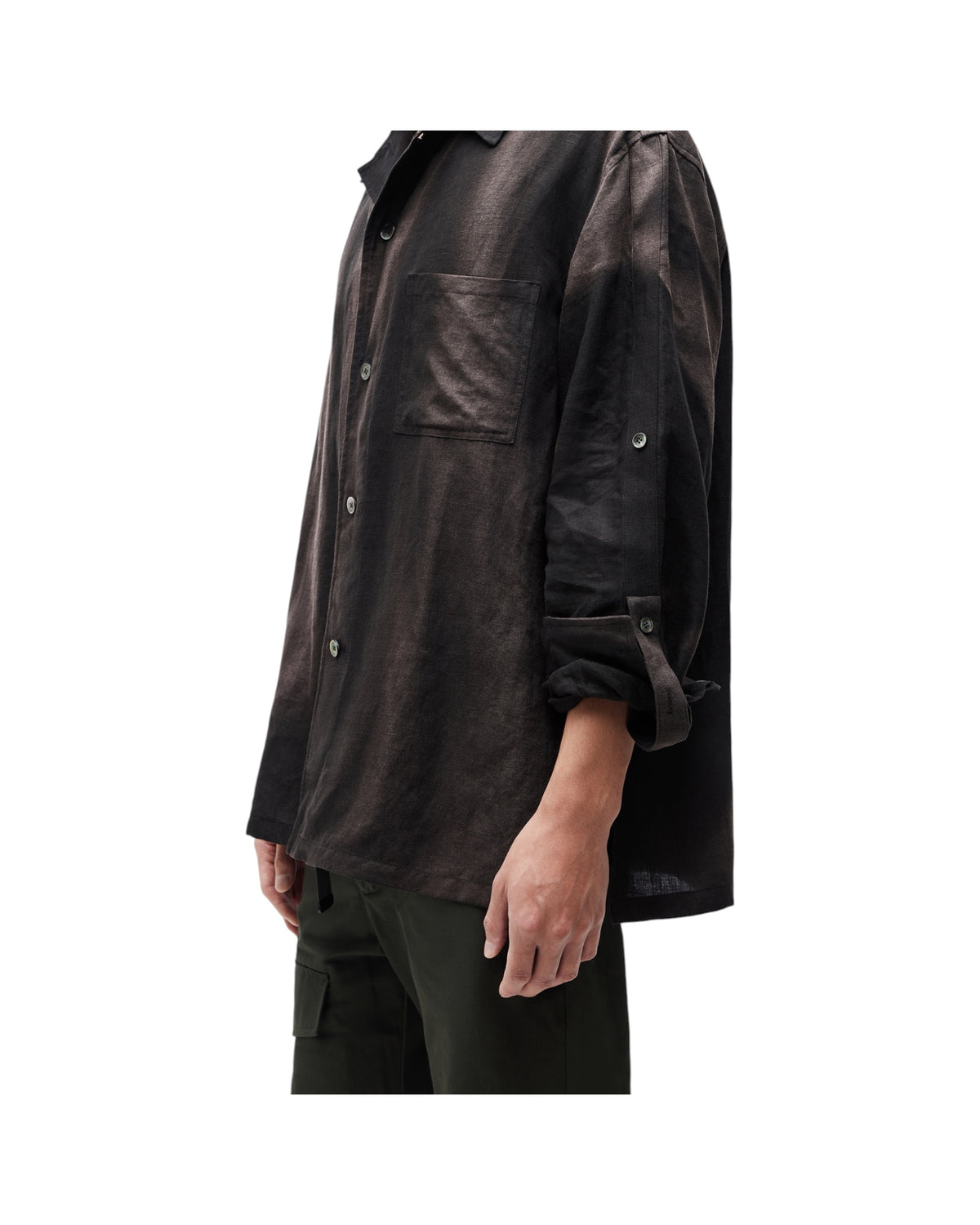 Jiyong Kim Sun-Bleached Strap Shirt Black