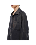 Jiyong Kim Sun-Bleached Raw Edged Shirt Black