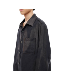 Jiyong Kim Sun-Bleached Raw Edged Shirt Black