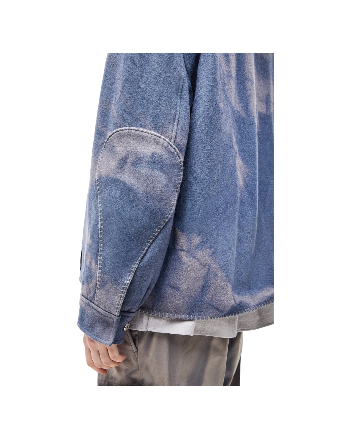 Jiyong Kim Sun-Bleached Blanket Jacket Blue