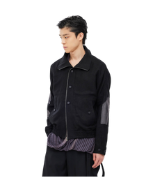 Jiyong Kim Sun-Bleached Double Front Jacket Black