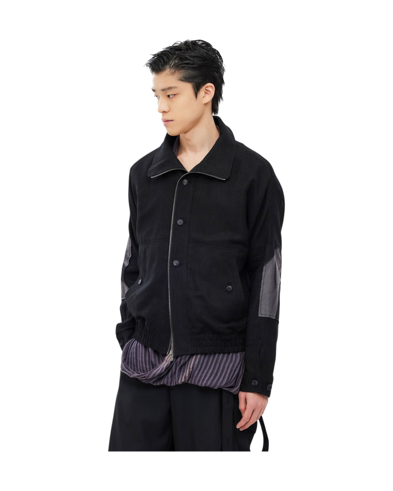 Jiyong Kim Sun-Bleached Double Front Jacket Black