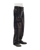Jiyong Kim Sun-Bleached Double Front Wide Trousers Black