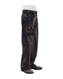 Jiyong Kim Sun-Bleached Double Front Wide Trousers Black