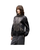 Jiyong Kim Sun-Bleached High Neck Blouson Black