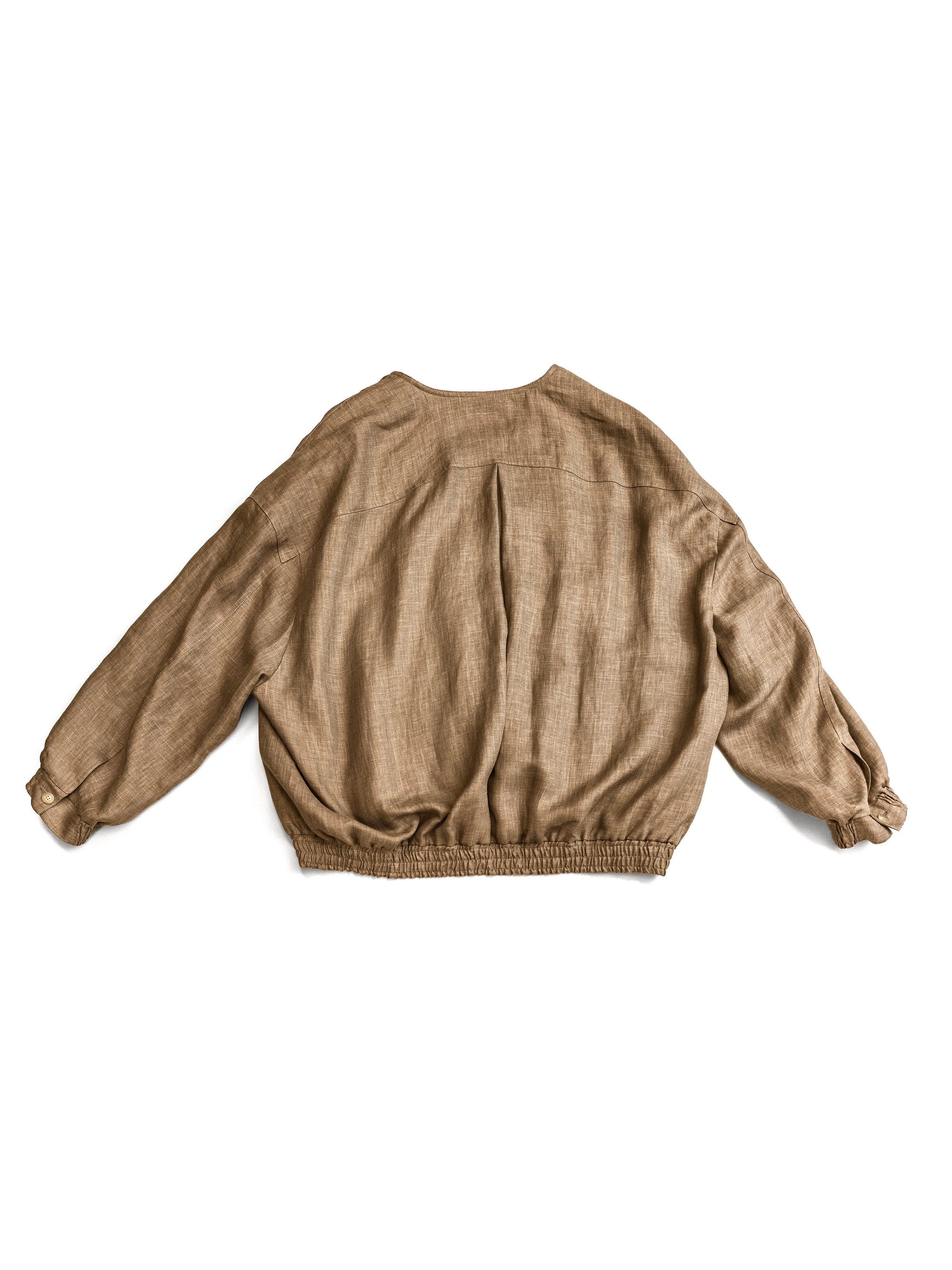 Hed Mayner Collarless Bomber Jacket Medium Beige