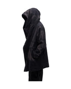 Jiyong Kim Sun-Bleached Double-Breasted Hooded Coat Black