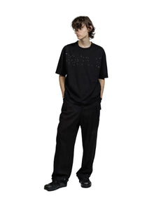 The Viridi-Anne Object Dyed Printed SS Tee Black
