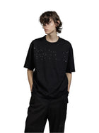 The Viridi-Anne Object Dyed Printed SS Tee Black
