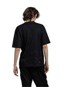 The Viridi-Anne Object Dyed Printed SS Tee Black