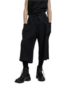 The Viridi-Anne Sweat Cropped Wide Pants Black